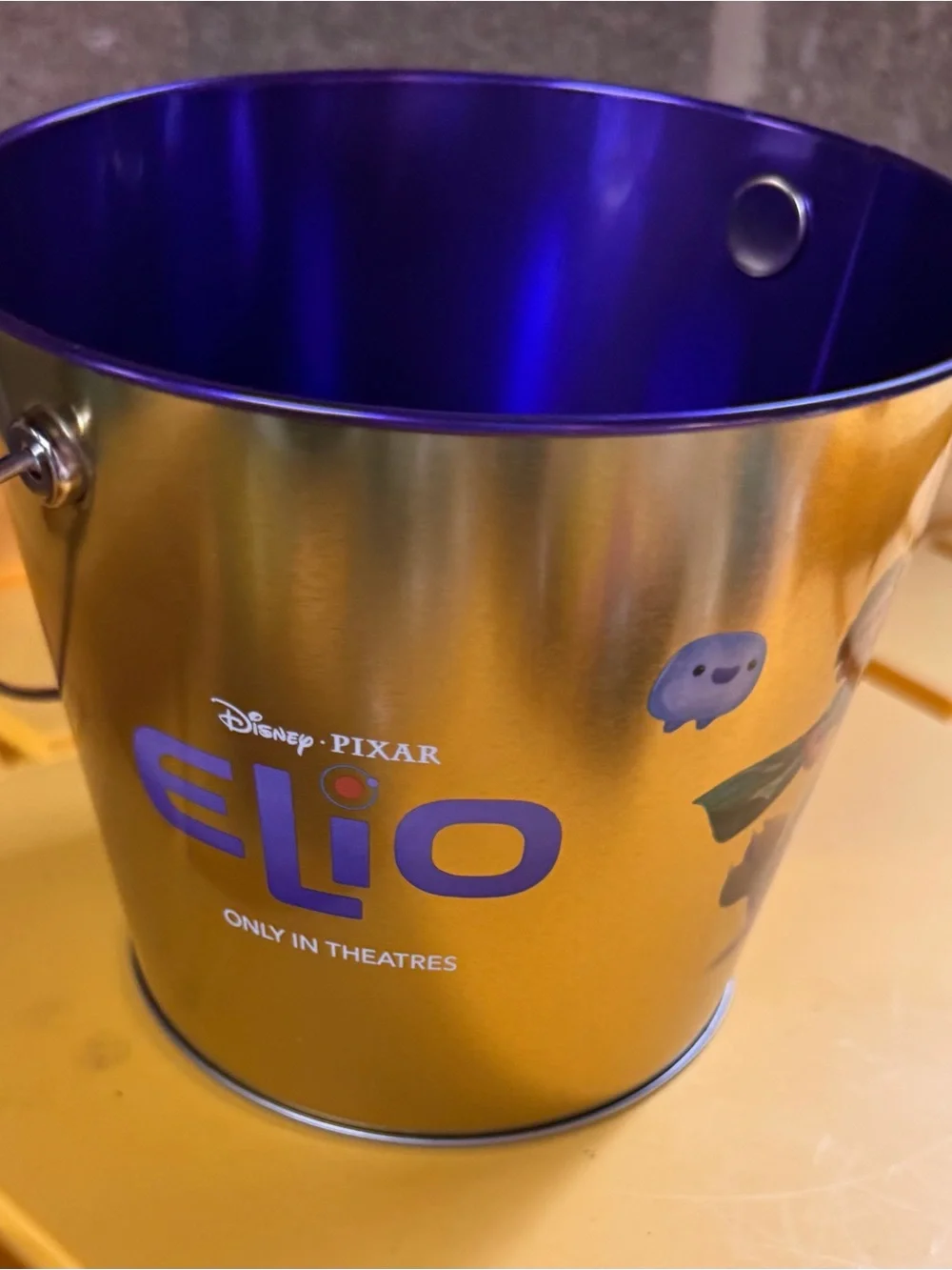 Disney Pixar Elio Promotional Metal Bucket & Cup w/ Straw Movie Promo